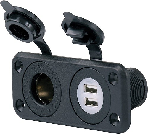 Marinco (Actuant Electrical) 12VCOMBO; 12V Dual Usb & Receiver Combo W/Plate