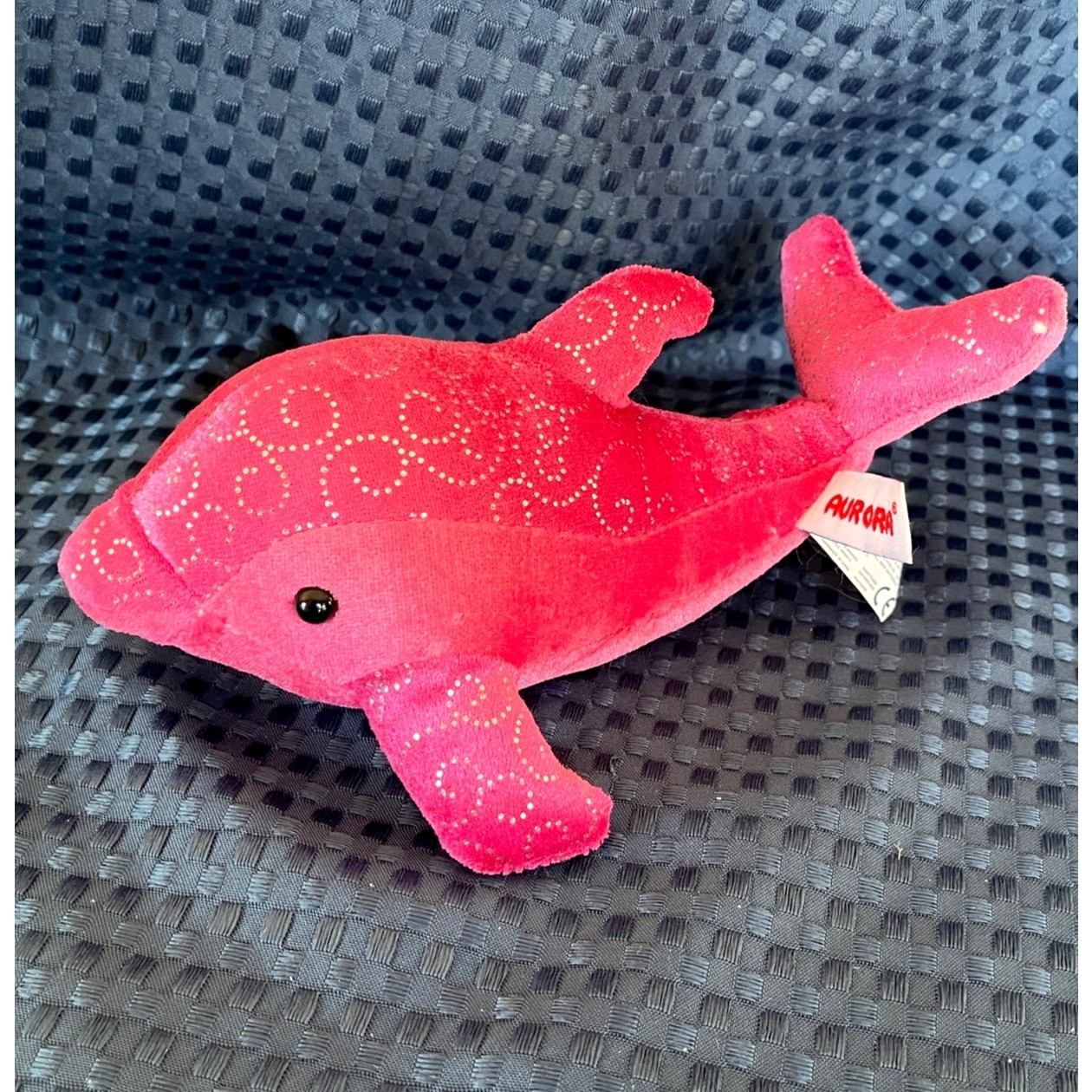  Sea Sparkles Pink Dolphin Plush Silver Glitter Aurora World Stuffed Animal 9"