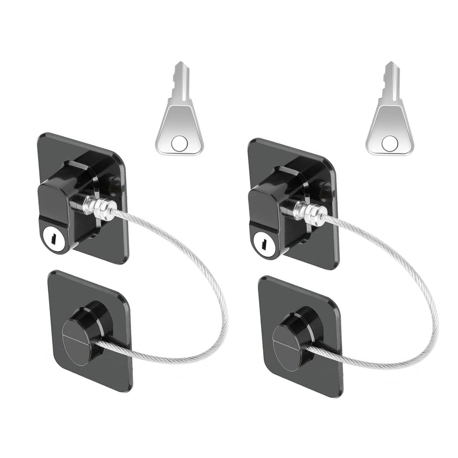 2 Pack Fridge Lock Freezer Lock with 2 Key for Child Safety, for Drawer Locks
