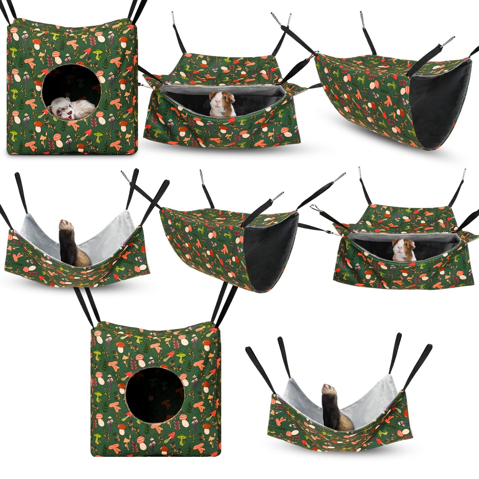 8 Pcs Winter Rat Hammock Ferret Hammock for Cage Warming Rat Bed Guinea Pig H...