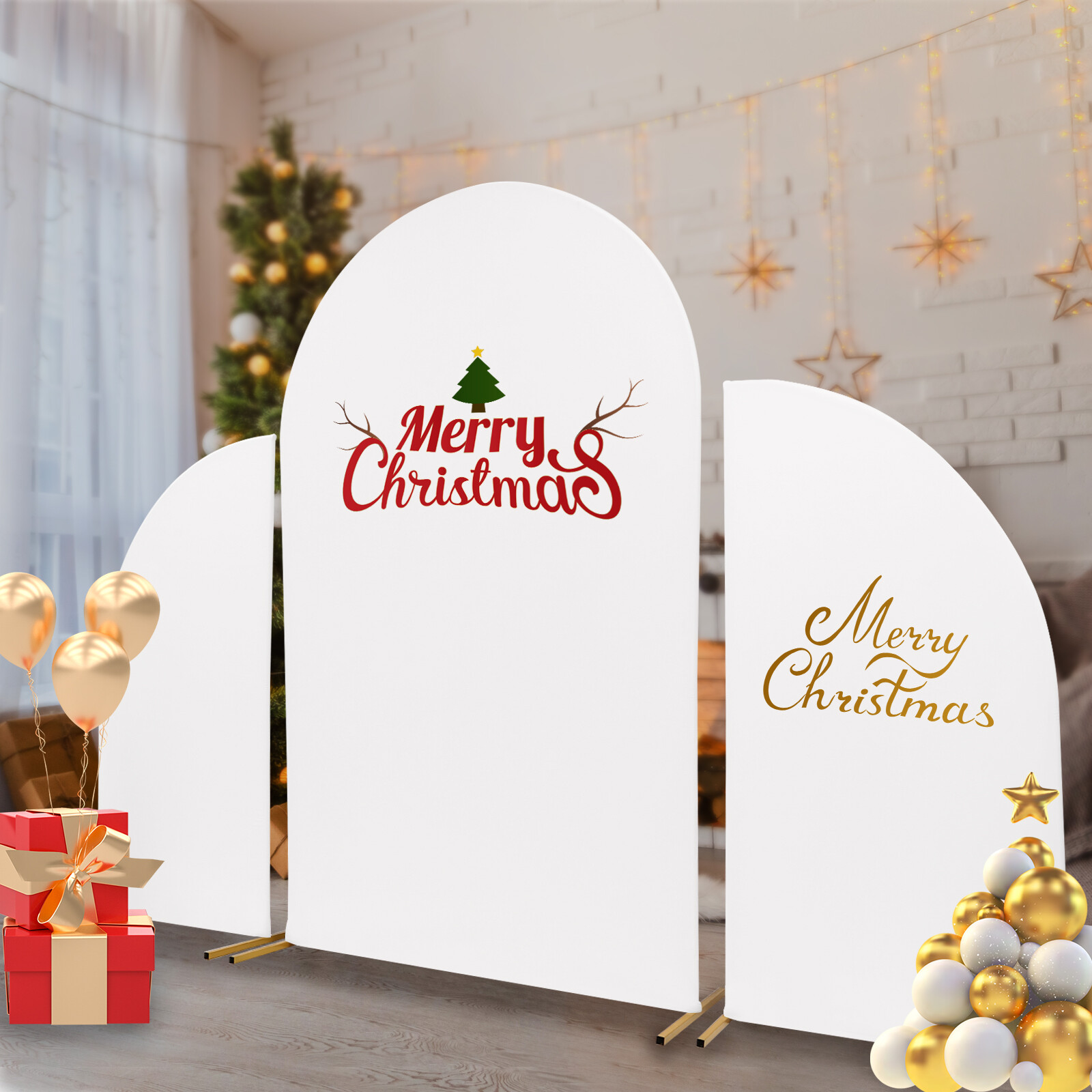 Metal Wedding Stand Backdrop Rack DIY Party Arch Flower Holder with Fabric Cover