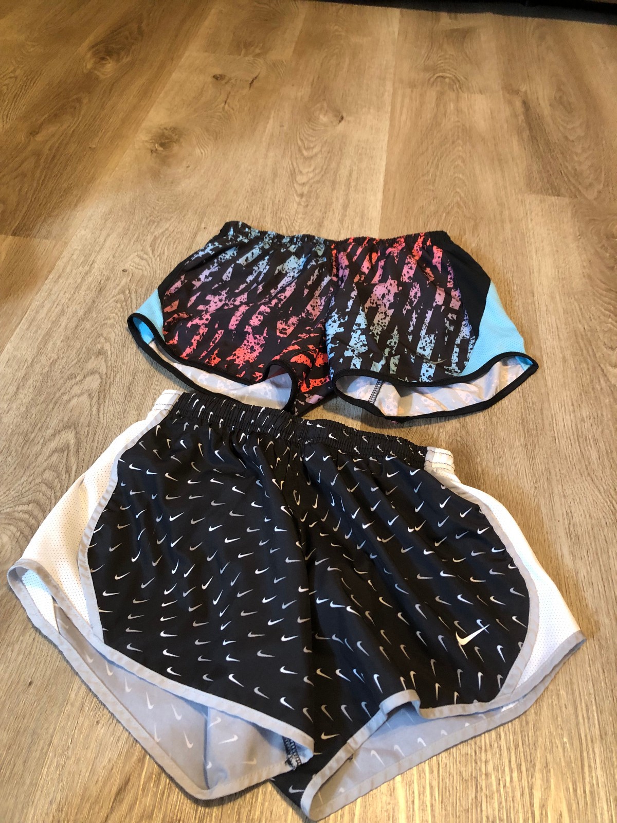 Lot Set of 2 Nike Dri Fit Girls Youth M Medium Lined Running Shorts S31