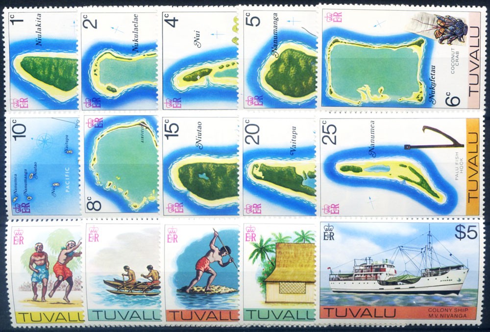 Tuvalu. Definitive. Islands, Atolls, and Various 1976-1977.
