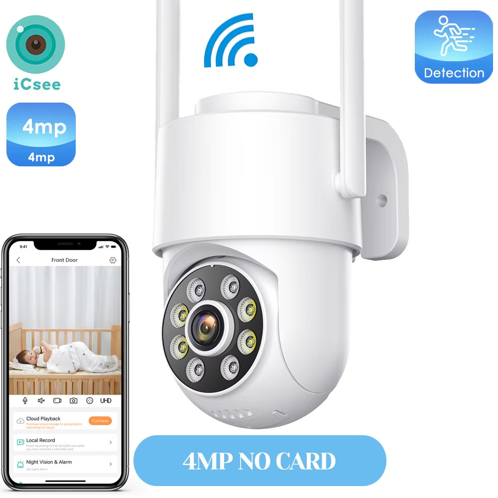 8MP 4K Outdoors Wifi Camera Dual Lens Security PTZ IP Camera 5X Digital Zoom Len