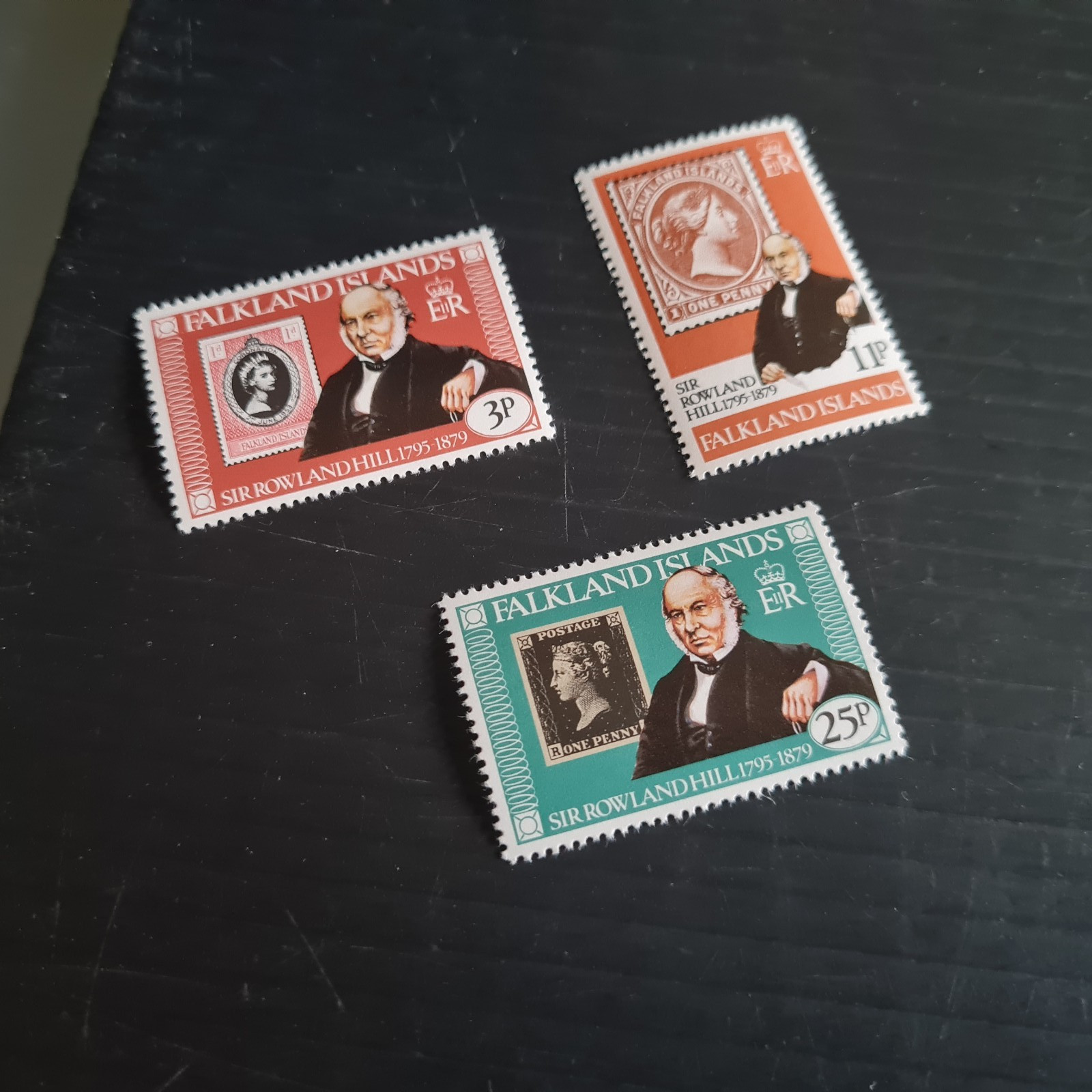 FALKLAND ISLANDS 1979 SG 364-366 DEATHCENT OF SIR ROWLAND HILL  MNH