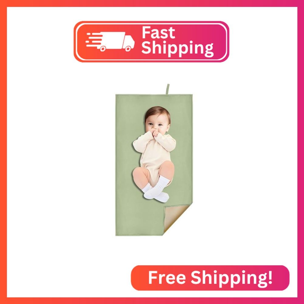 BEWDIO Green Baby Diaper Changing Pad, Portable Baby Changing Mat for Travel or 