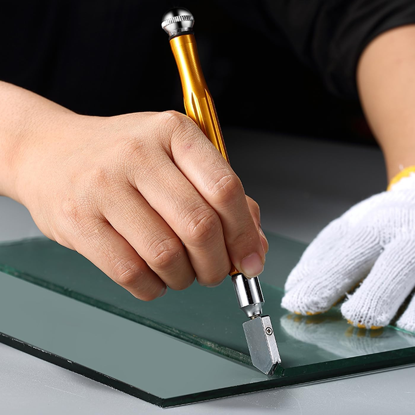 2 Pieces Glass Cutter Set, Professional Tungsten Carbide Tip Glass Cutters Pe...