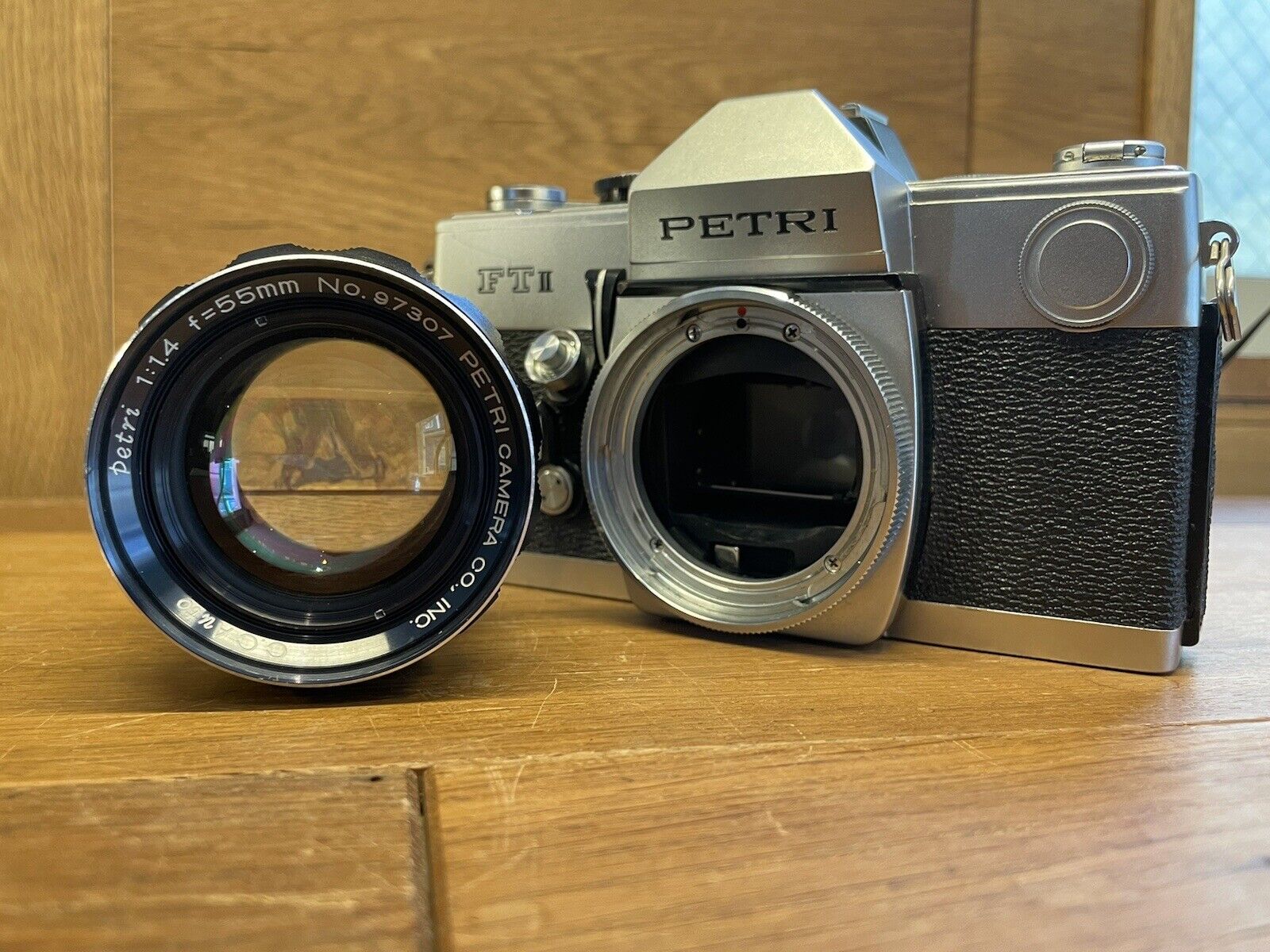 *Rare : Exc+5* Petri C.C Auto 55mm F/1.4 Standard Lens w/ FT II Camera From JPN