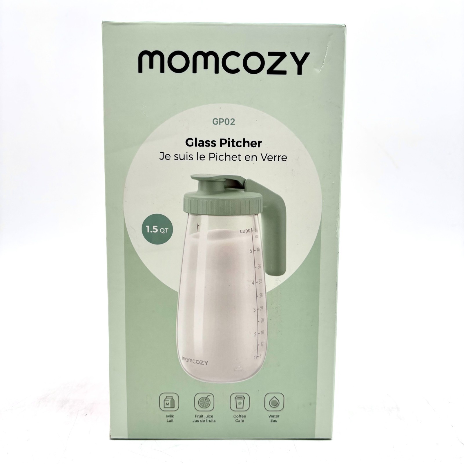 Momcozy GP02 Leak-Resistant Glass Pitcher For Breast Milk (1.5 QT / 48 OZ)