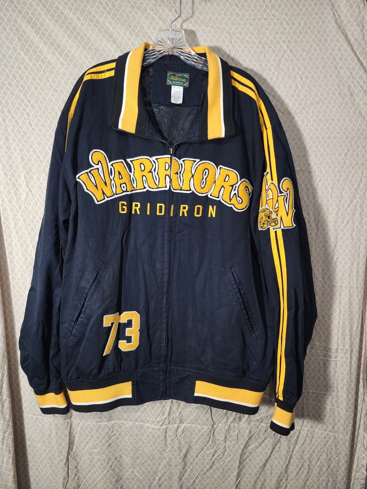 Vintage Stall & Dean Warriors Gridiron Men's Black and Yellow Jacket Mens Sz 2XL