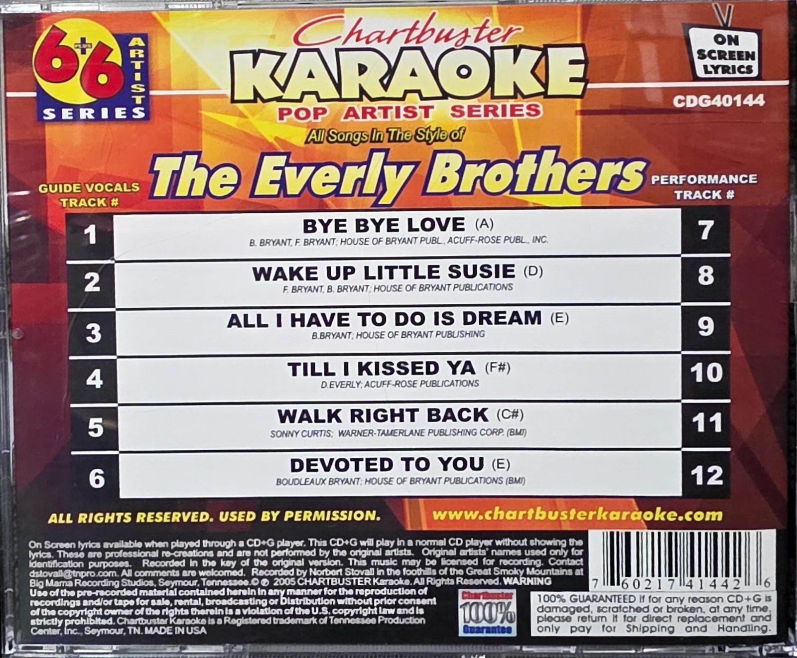 40144 THE EVERLY BROTHERS       CHARTBUSTER CDGS LOT  LONG DRIVE