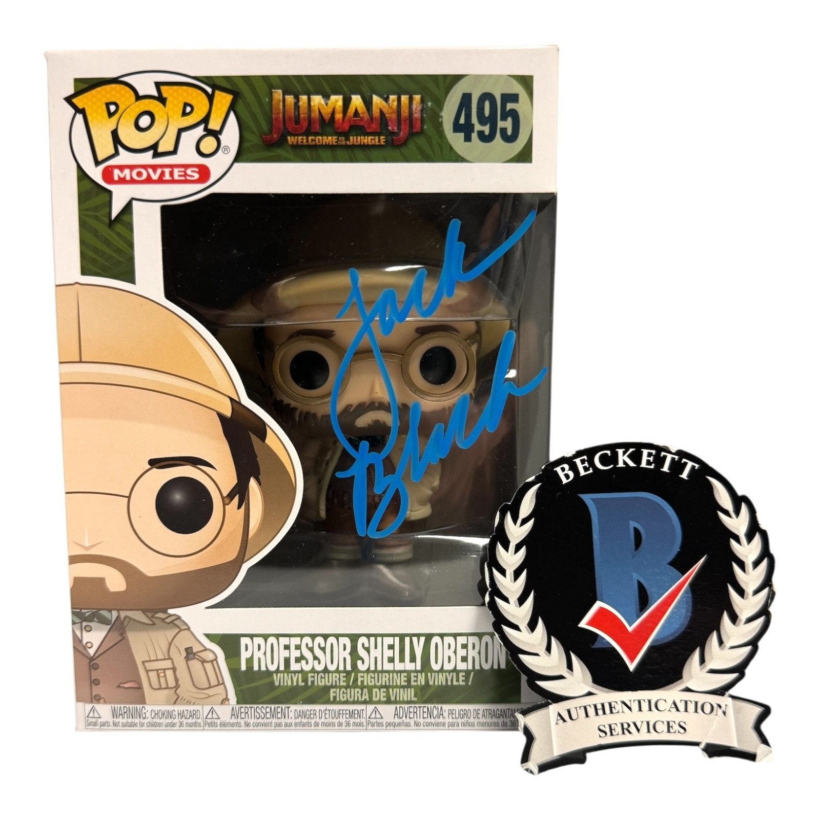Jack Black Signed Autograph Jumanji Funko Pop 495 Beckett BAS Po