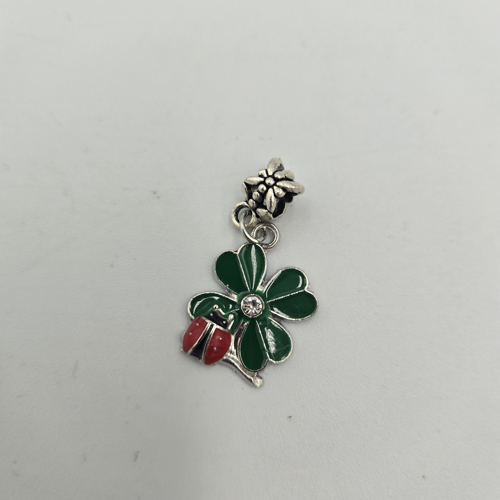 LADYBUG CLOVER GREEN pendant WOMEN MOM GIFT