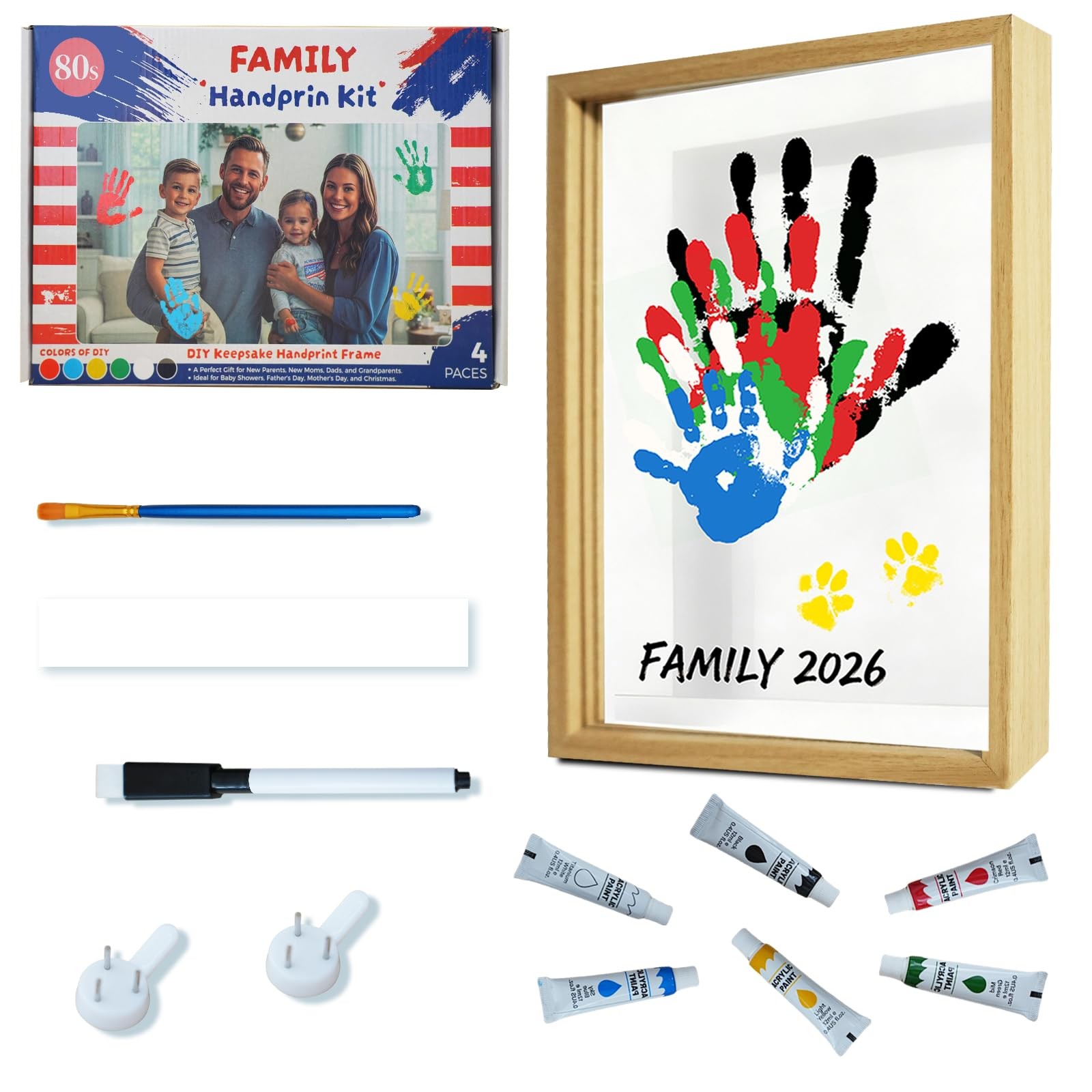 Family Handprint Kit, Handprint Art Craft DIY Kit, Baby Hand Print Gift for N...