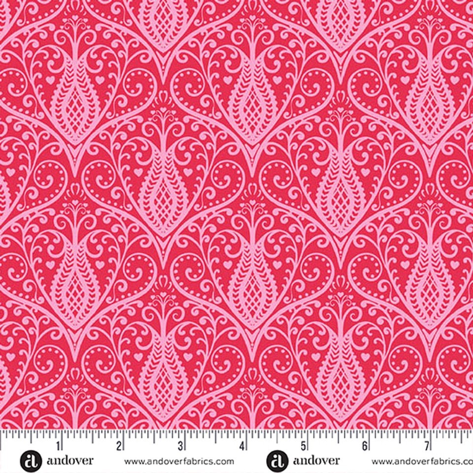 Heart Nouveau by Eye Candy Quilts Heartachoke Red #D2-1-2 BTY