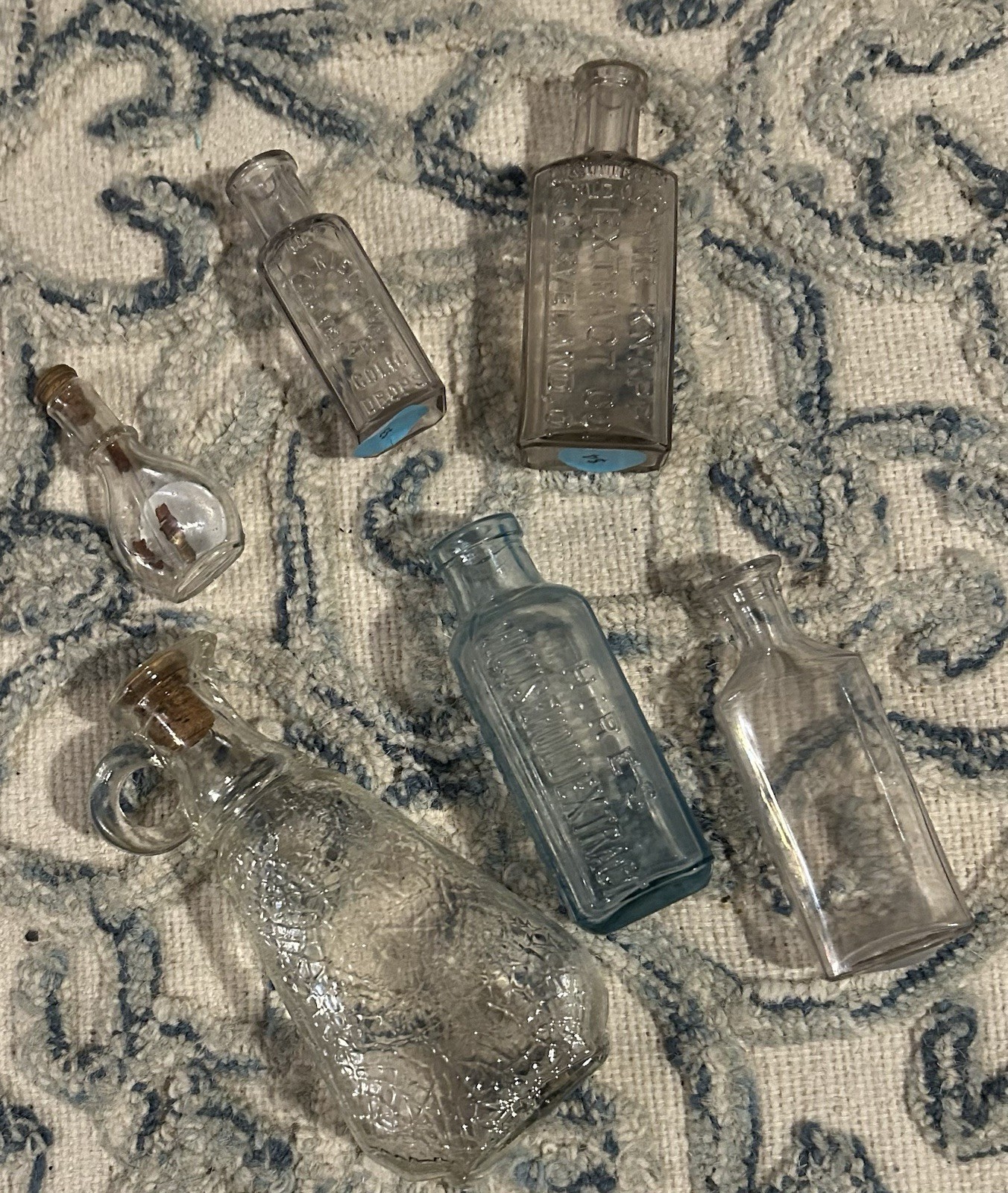 collection of authentic antique apothecary and medicine bottles