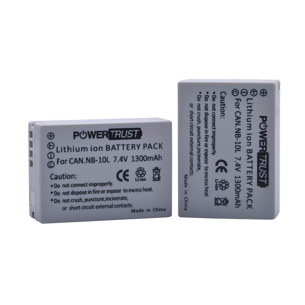 2-Pack NB-10L NB10L NB 10L Battery for Canon PowerShot G1 X, G3 X, G15, G16, ...