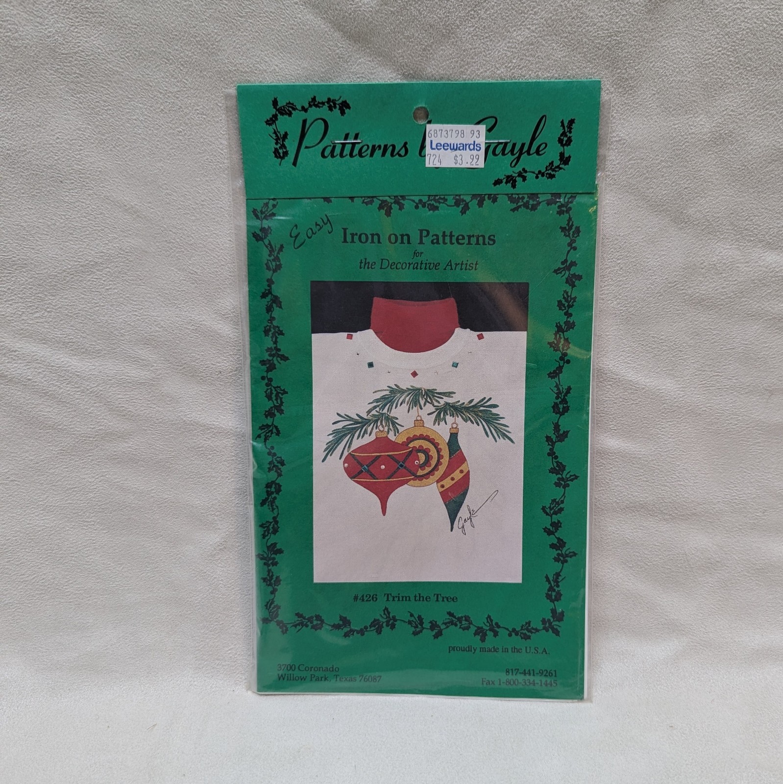 Patterns By Gayle 426 Trim The Tree Iron On Patterns