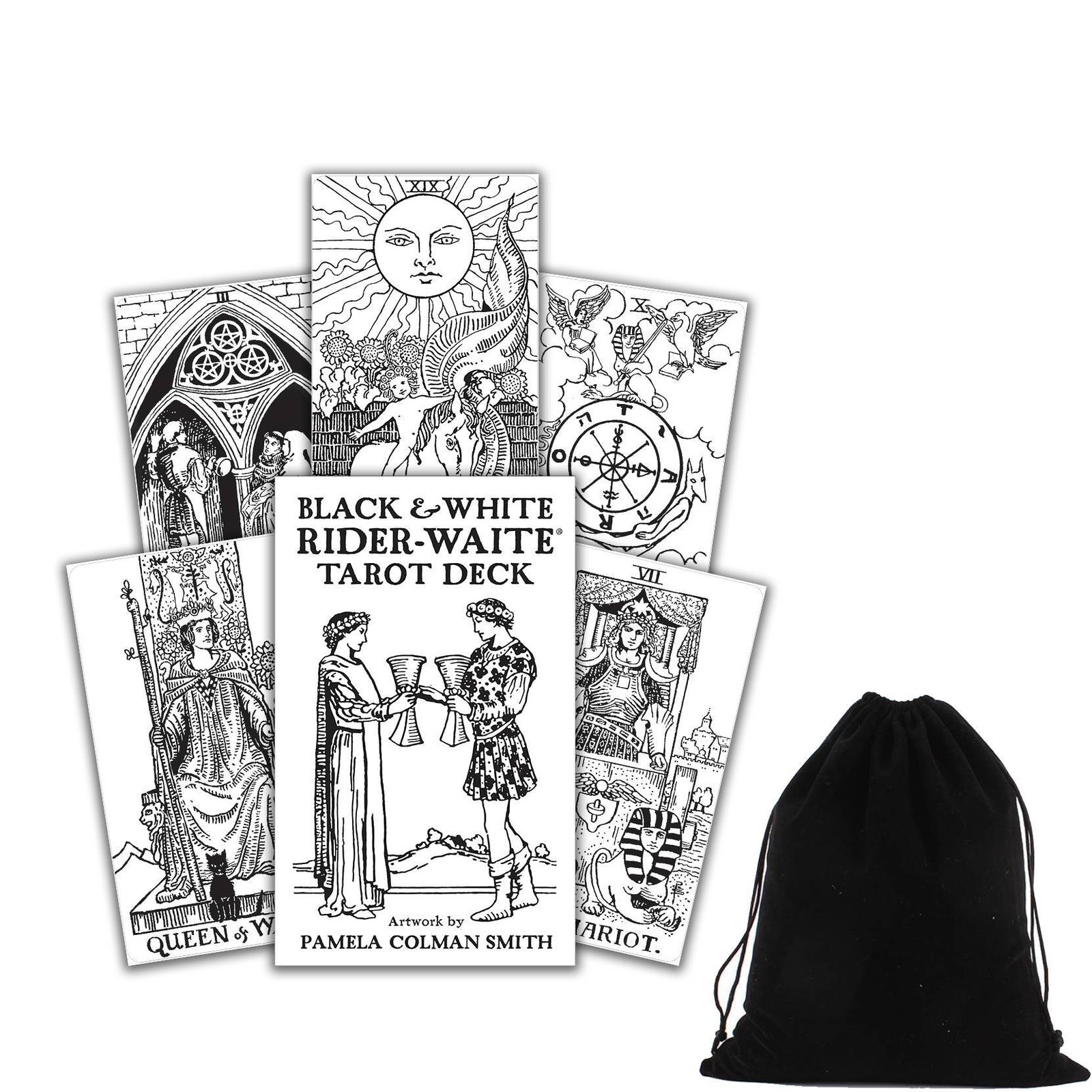 Black & White Rider-Waite Tarot Cards Deck & Guidebook US GAMES SYSTEMS With T