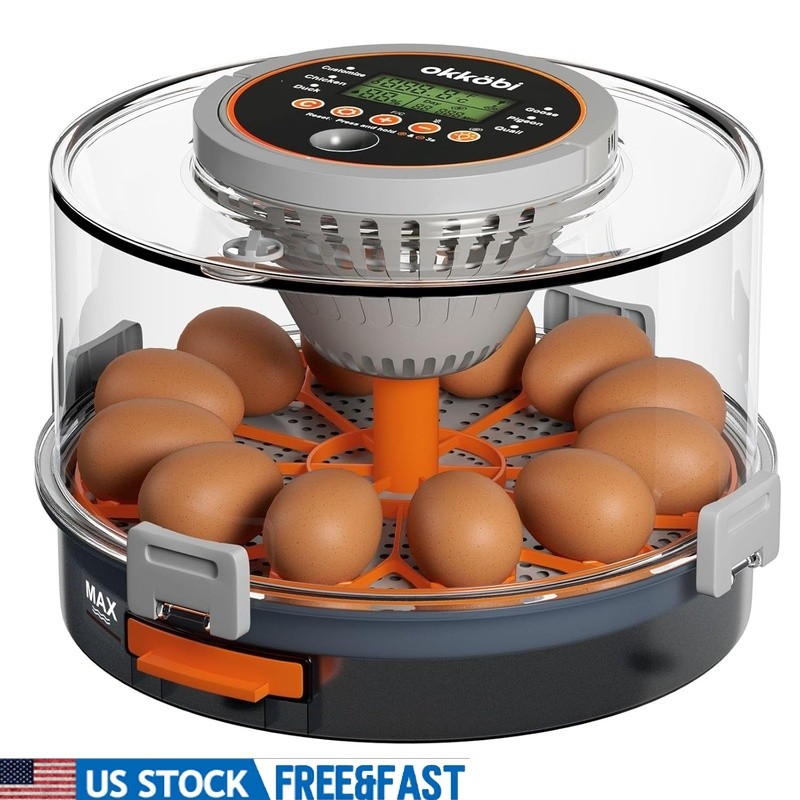 Smart Egg Incubator Automatic Temperature Control 12 Egg Capacity W/ Candler New