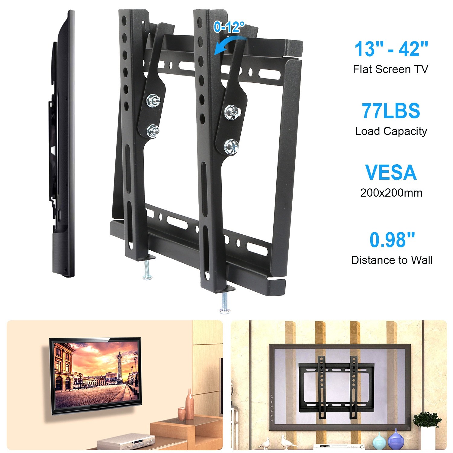 Affordable TV Wall Mount Bracket Tilt For 13in-42inch