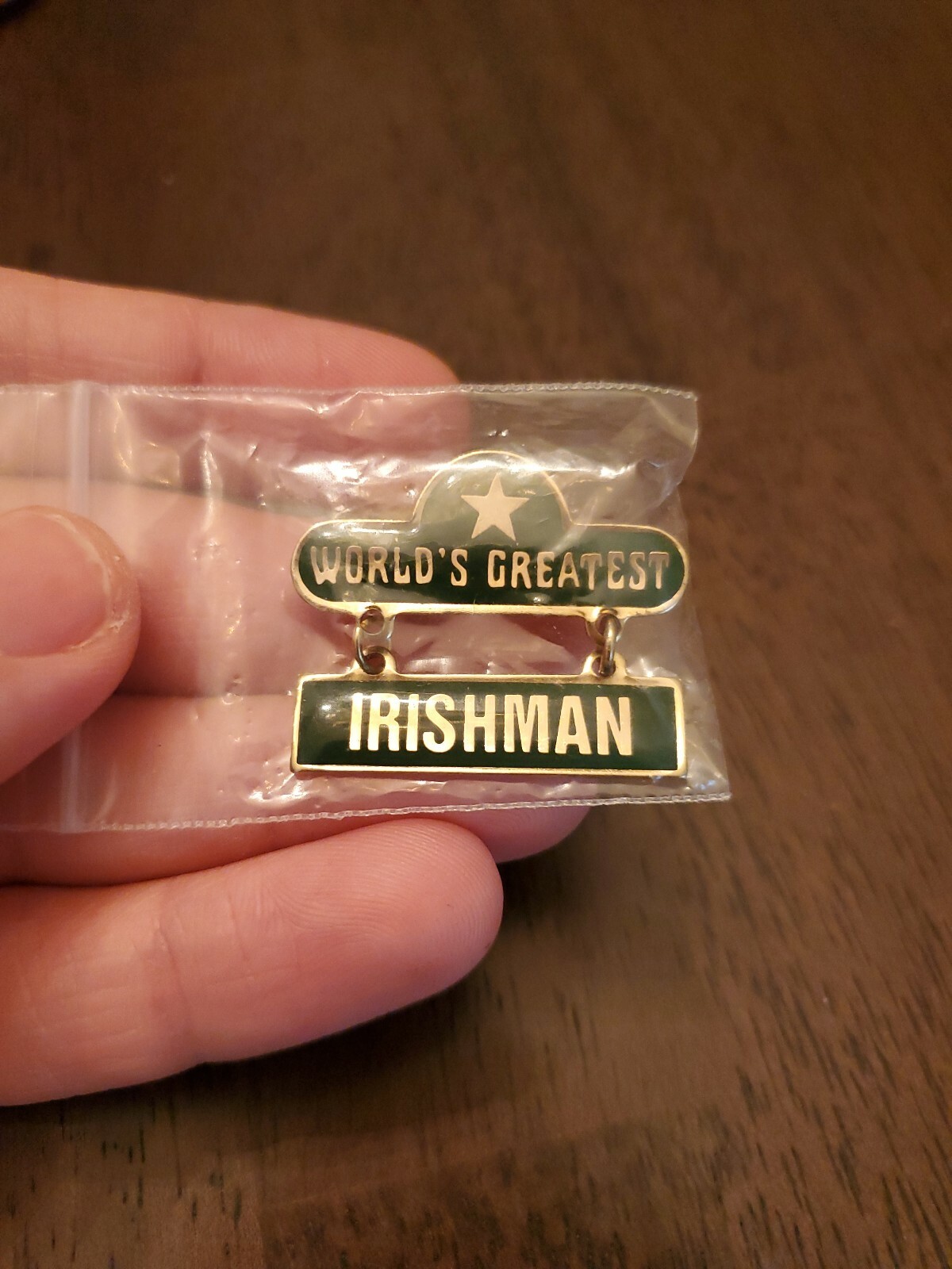 World's Greatest Irishman Ireland Flag Pride Enamel Vintage Pin