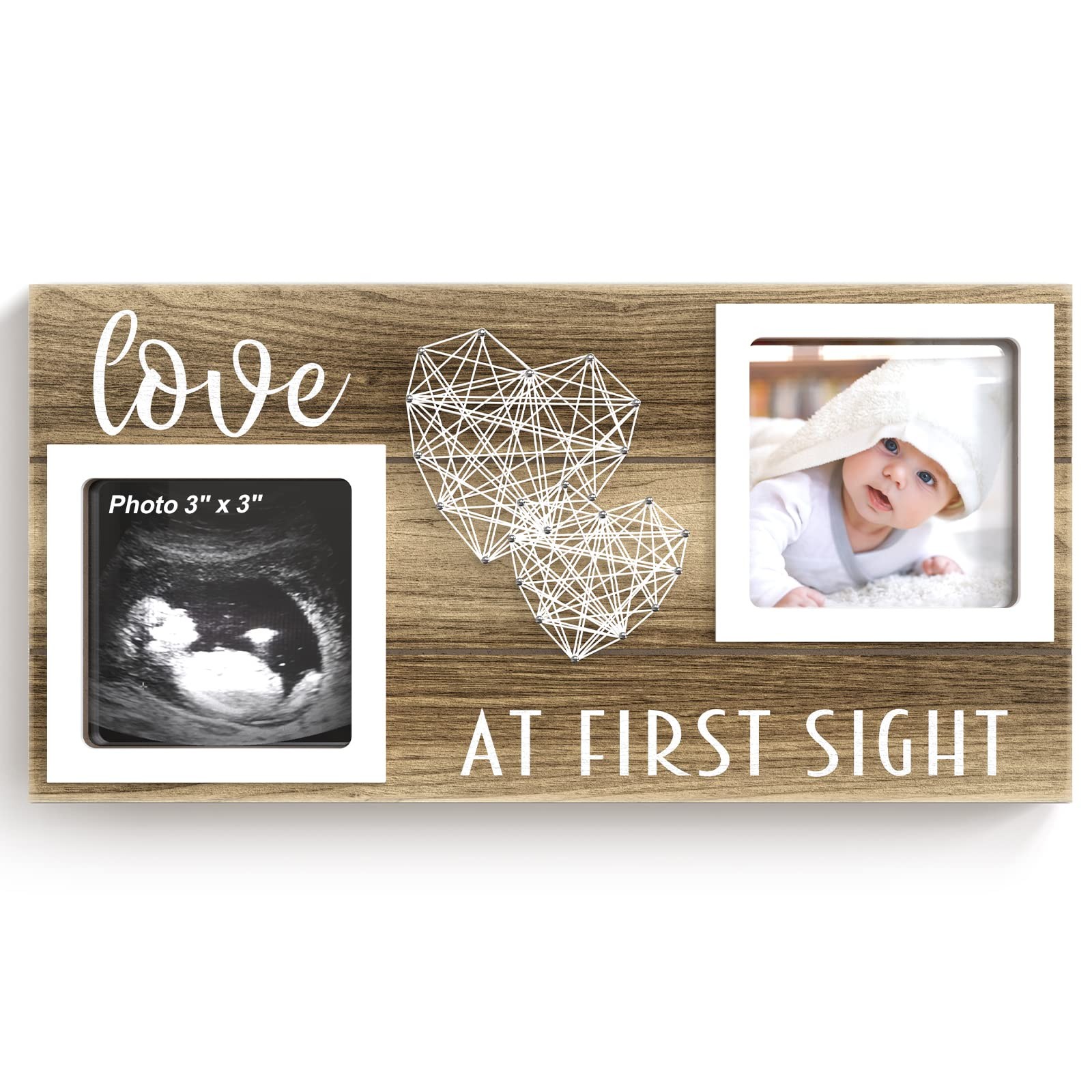 Baby Sonogram Picture Frame for 3" x 3" Ultrasound Photo - Pregnancy Announce...
