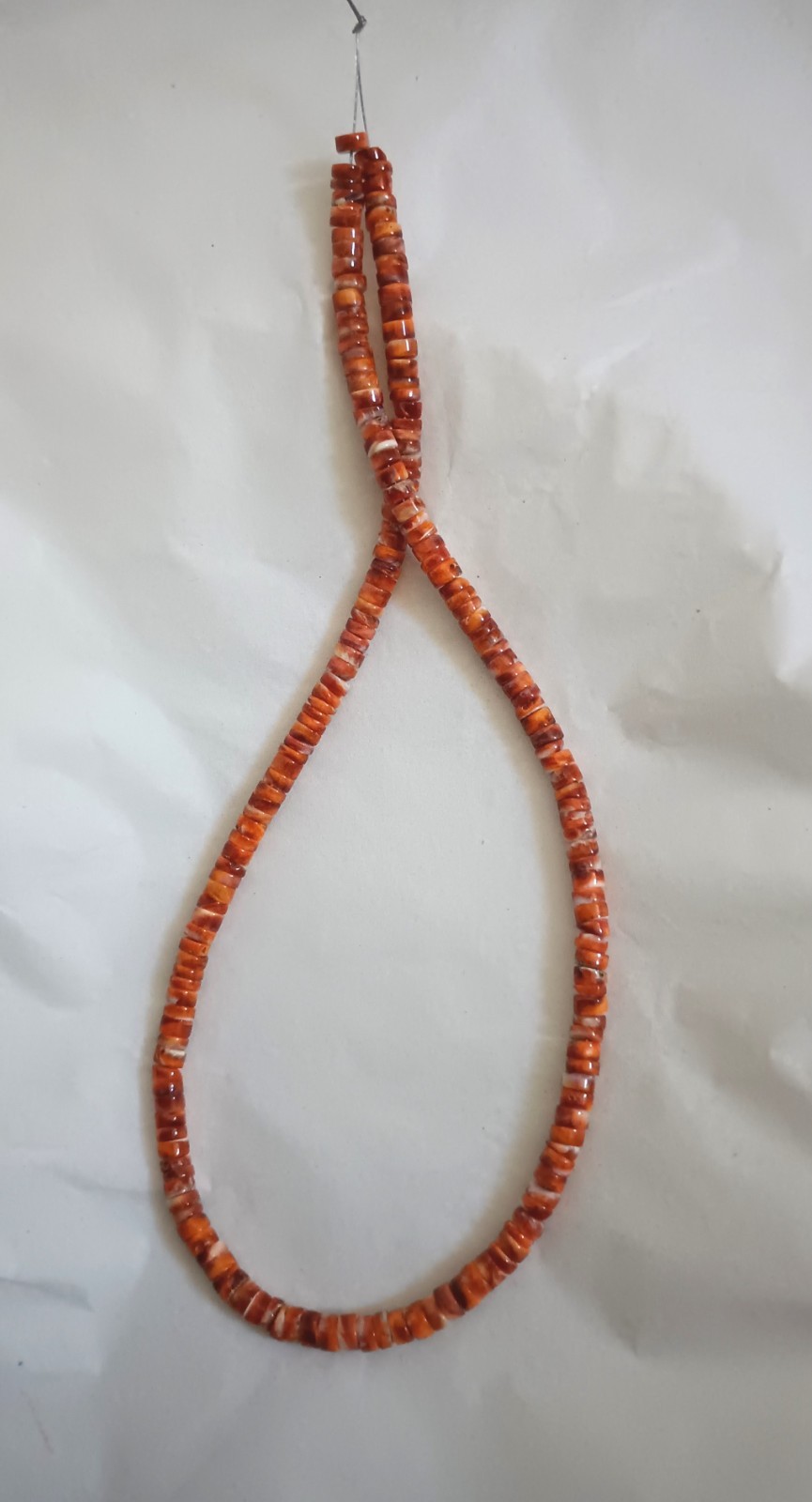 RED SPINY OYSTER 4.8-5MM HEISHI BEADS - 16" Strand - 5473E