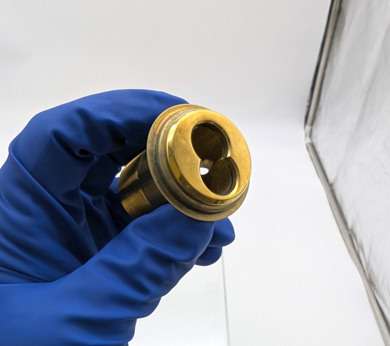 KSP 407L SFIC Mortise Cylinder Housing 1-3/4" Polished Brass 6 to 7 Pin