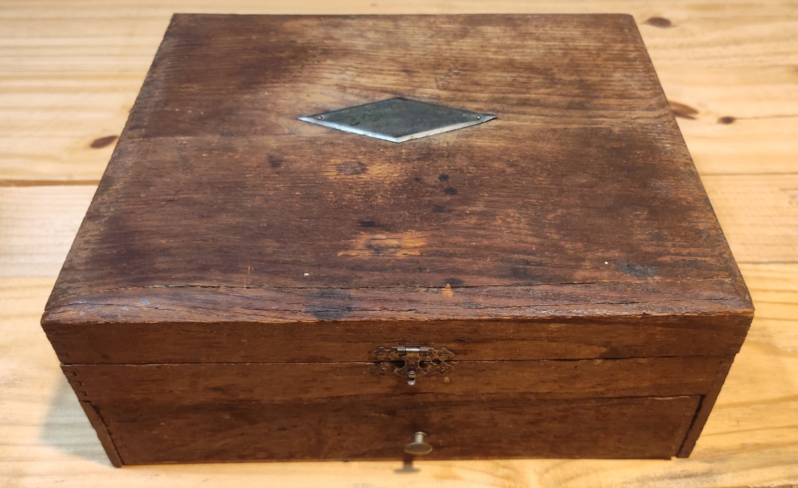 🔥 Antique Primitive WM A ROGER Flatware Storage Box Dovetail Corners BOX ONLY