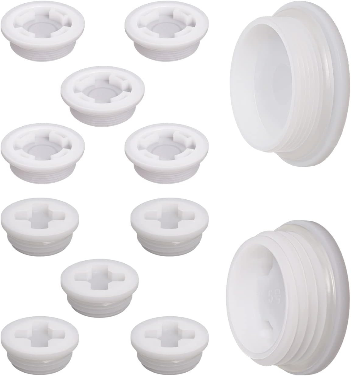 12Pcs 2 Drum Bung Caps Combo Fine & Coarse Thread with Gaskets for Poly Drums