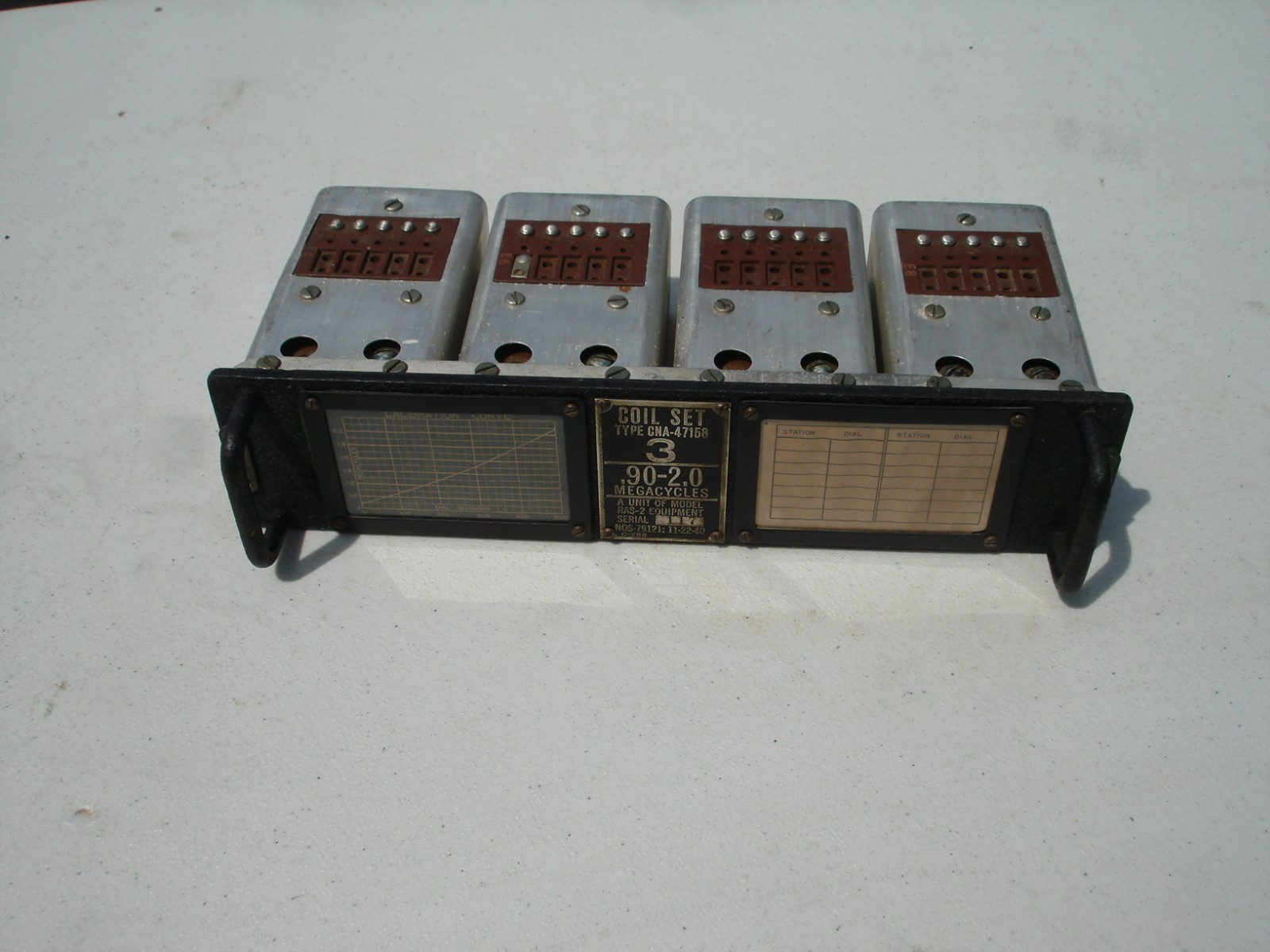 WWII National HRO US Navy RAS-2 #3 Plug-in tuning coil set    .9-2.0mc   Untestd