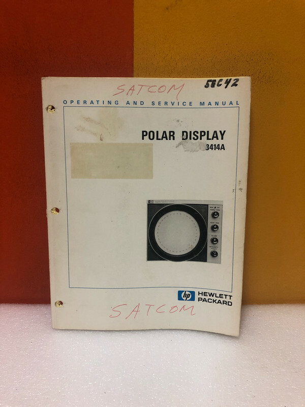 HP 08414-90016 Polar Display 8414A Operating & Service Manual
