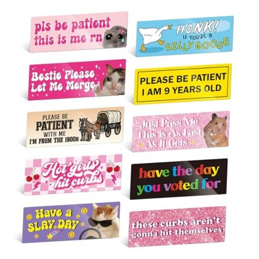 10PCS Funny Car Bumper Magnet, Student Driver Magnet Prank Cute & Funny