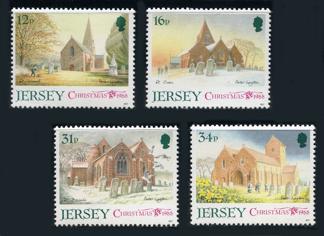 Jersey: 1988 Christmas Churches (467-470) Mint