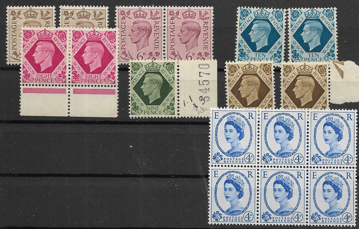 United Kingdom Mi Nr 205 - 211 Without 207 + Nr 263 In 6 Block Unused