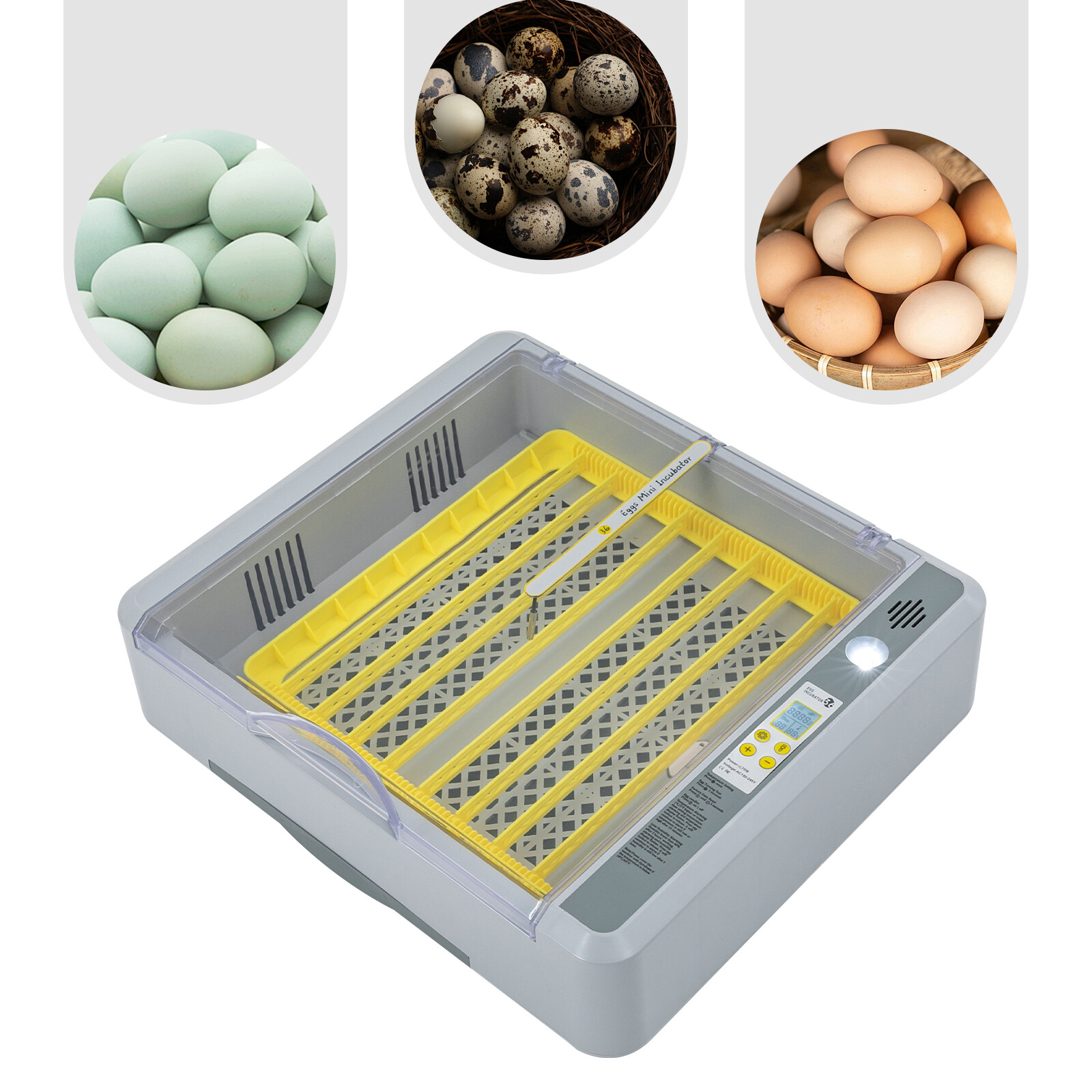 36 Eggs Incubator Digital Poultry Egg Hatcher Machine Tabletop Incubator 70W