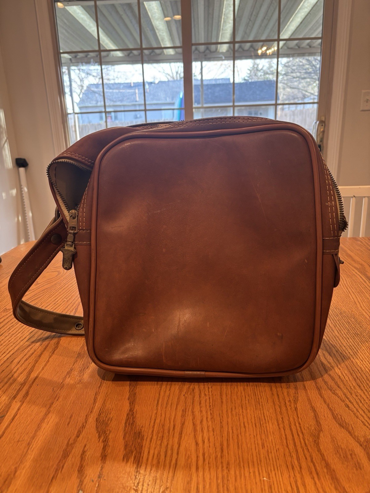 Vintage Leather Luggage/camera Bag