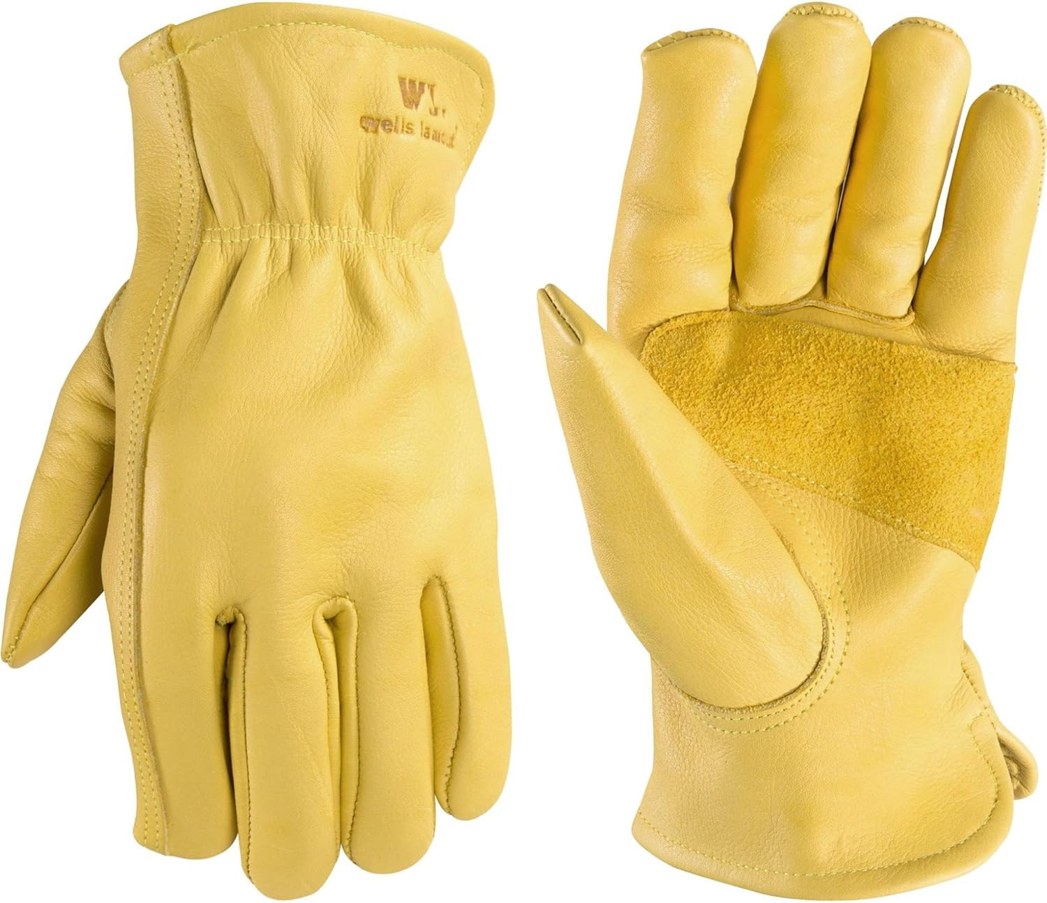 Wells Lamont Leather Work Gloves for Men – Grain Cowhide, Reinforced Palm – Idea