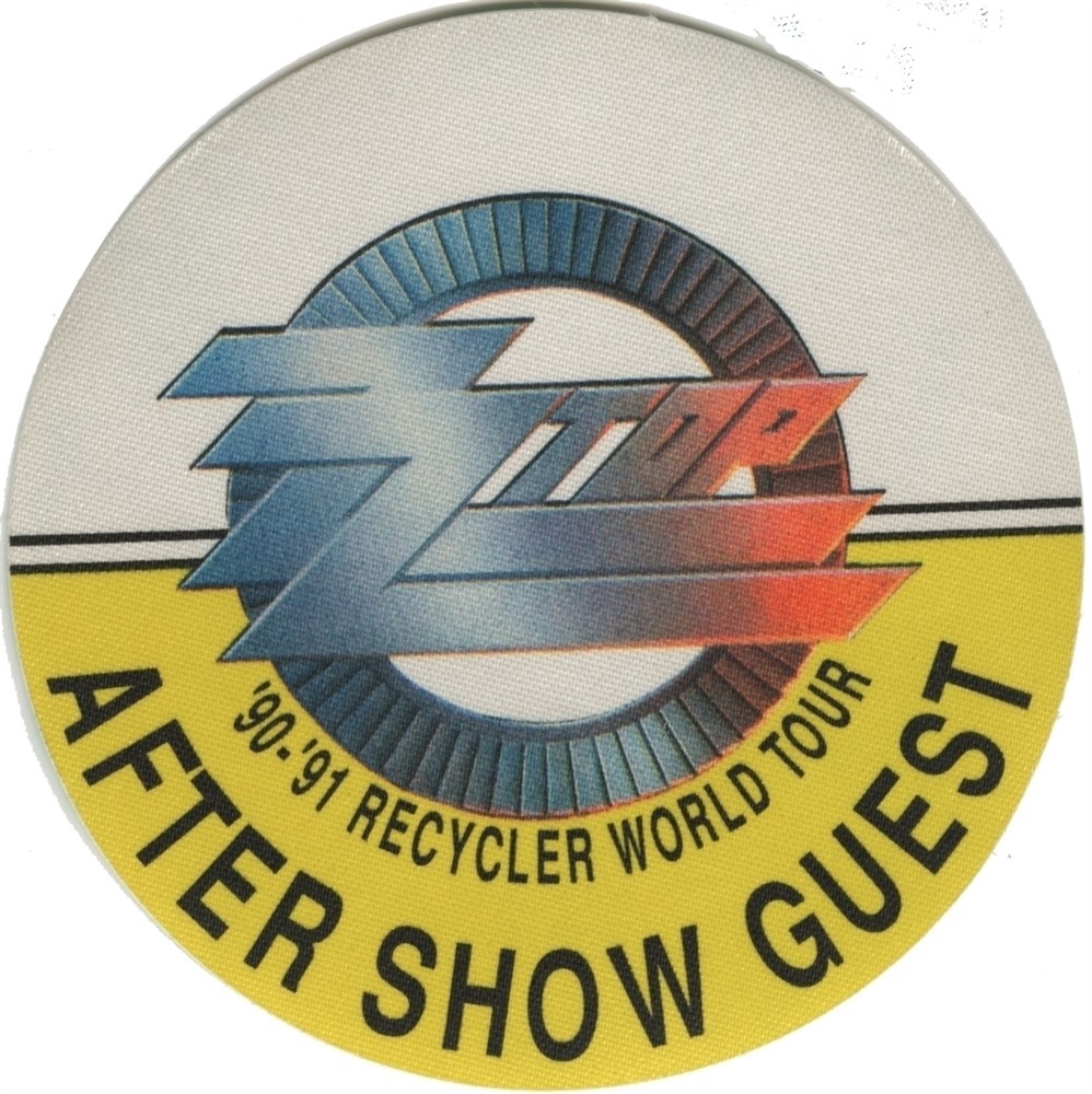 ZZ Top 1990 Recycler concert tour After Show Backstage Pass