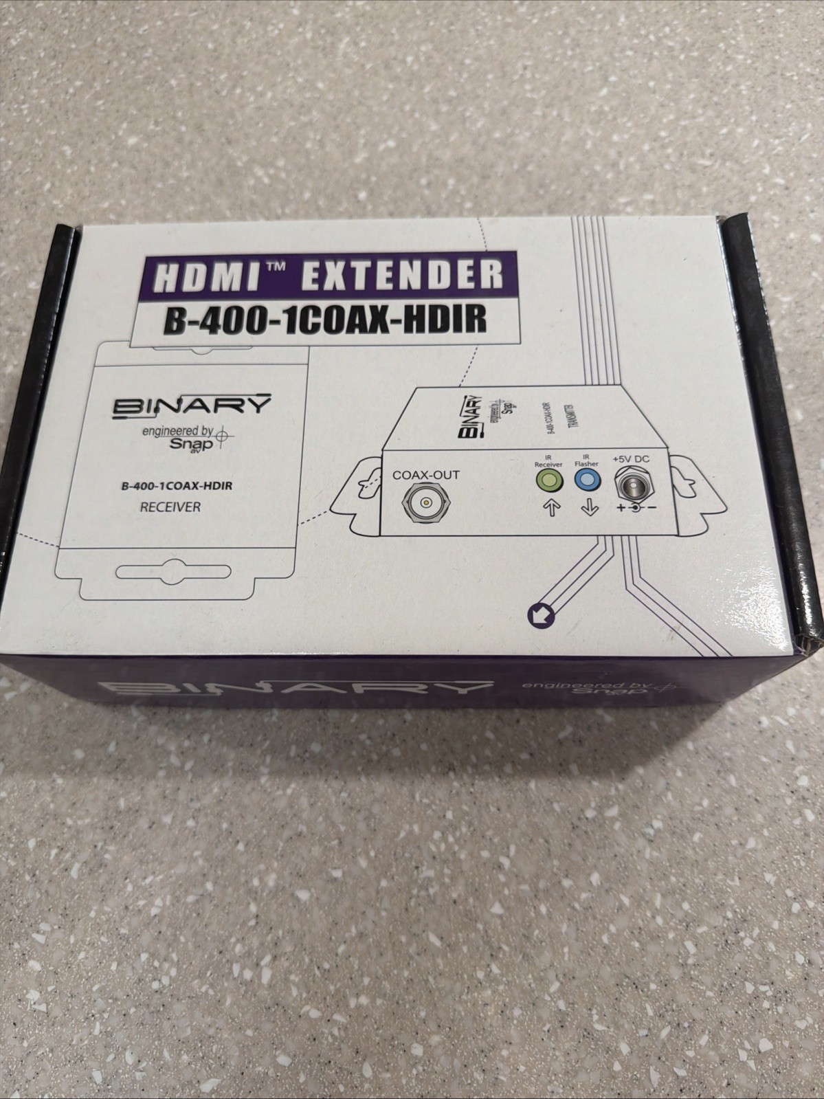 Binary B-400-1COAX-HDIR HDMI Over Coax Extender, Transmitter And Receiver