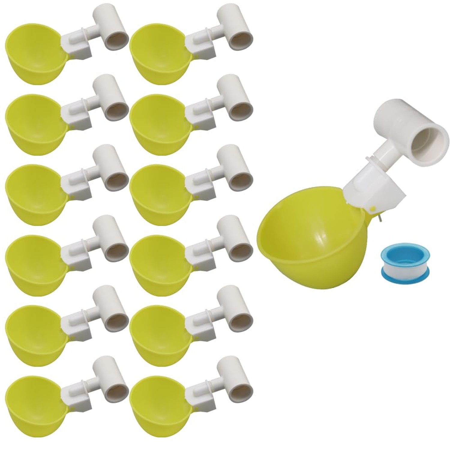 Automatic Chicken Waterer with Nuts 12Sets Bird Drinker Cups Watering System ...