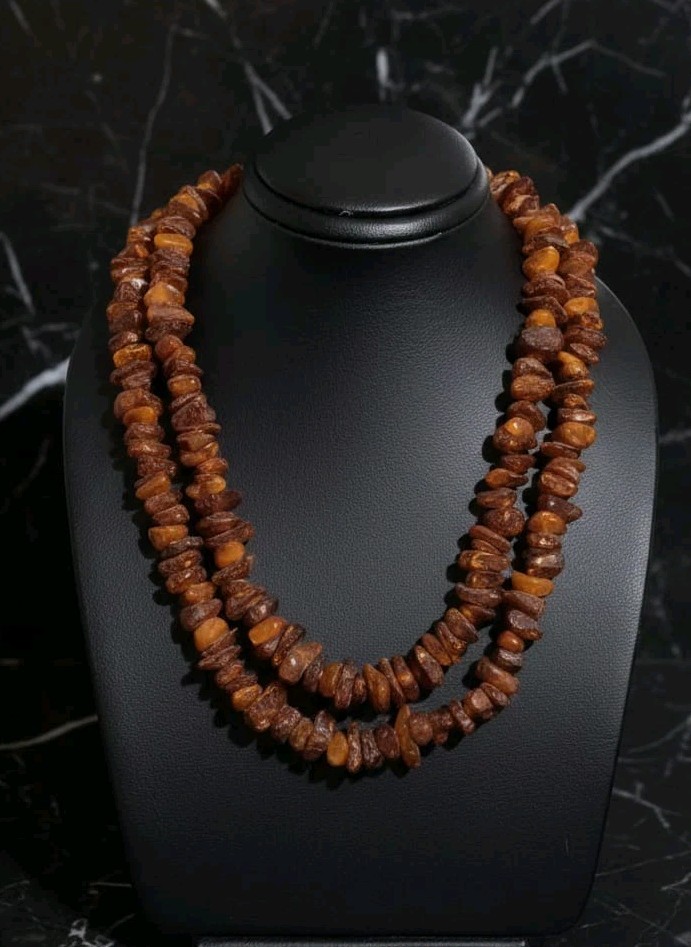 Luxury German Amber Orange and red necklace Antique 127 G Price per 1G/Bernstein