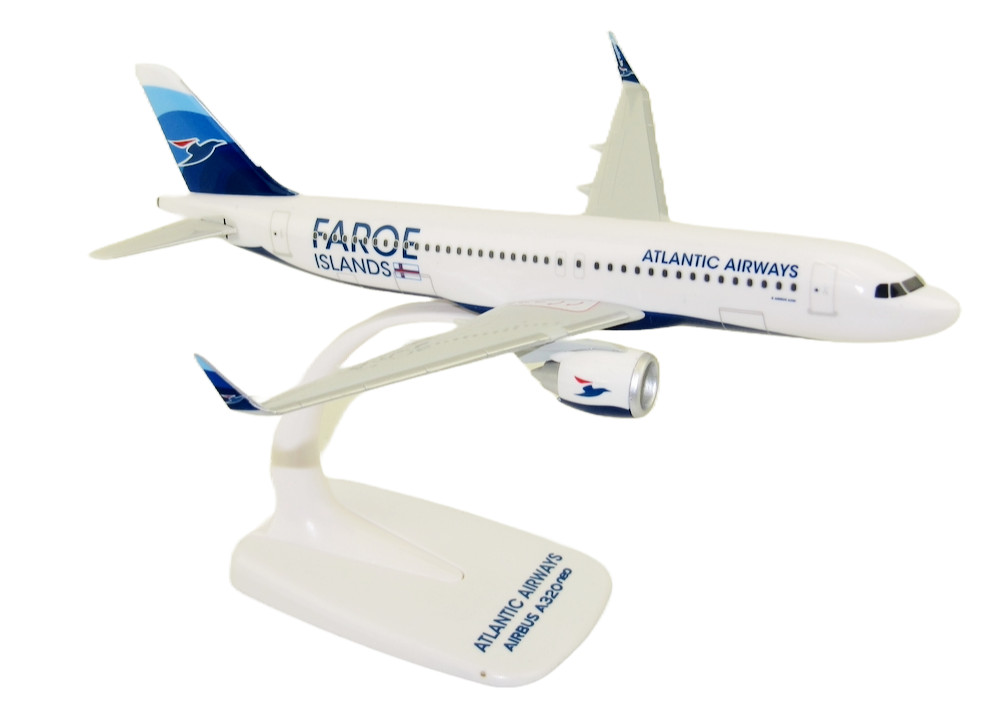 PPC Atlantic Airways Faroe Islands A320neo OY-RLC Desk Model 1/200 AV Airplane