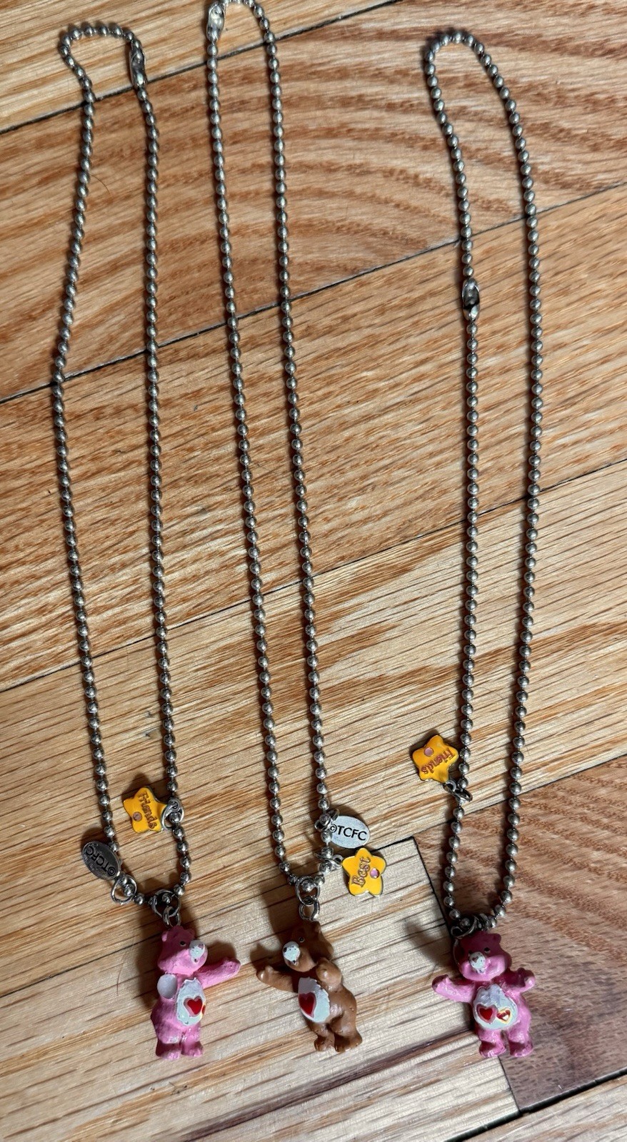 3-2004 American Greetings Care Bears Charm Necklaces Love-A-Lot, Tenderheart