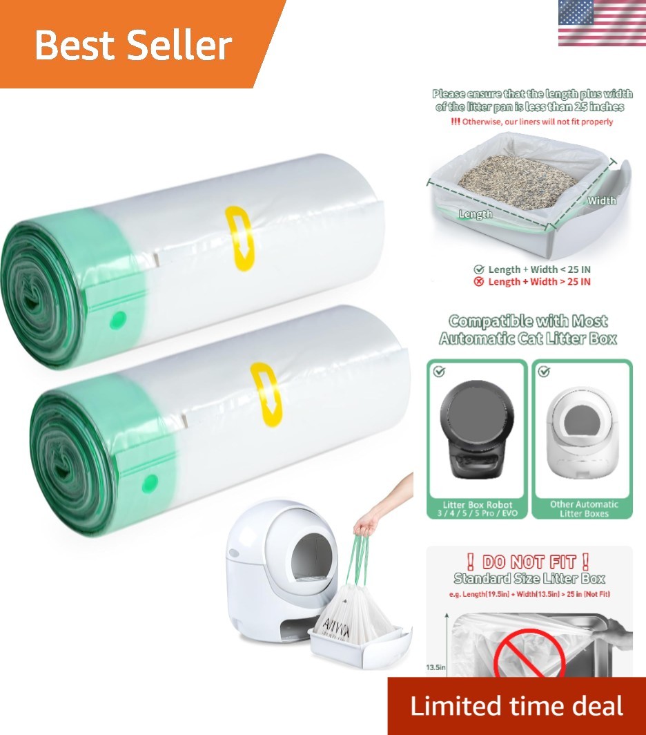 Scent-Free Heavy-Duty Cat Litter Liners - 40 Bags for Effortless Maintenance