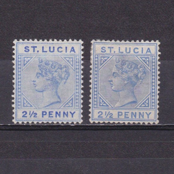 ST. LUCIA 1883-91, SG# 33,46, CV £88, MH