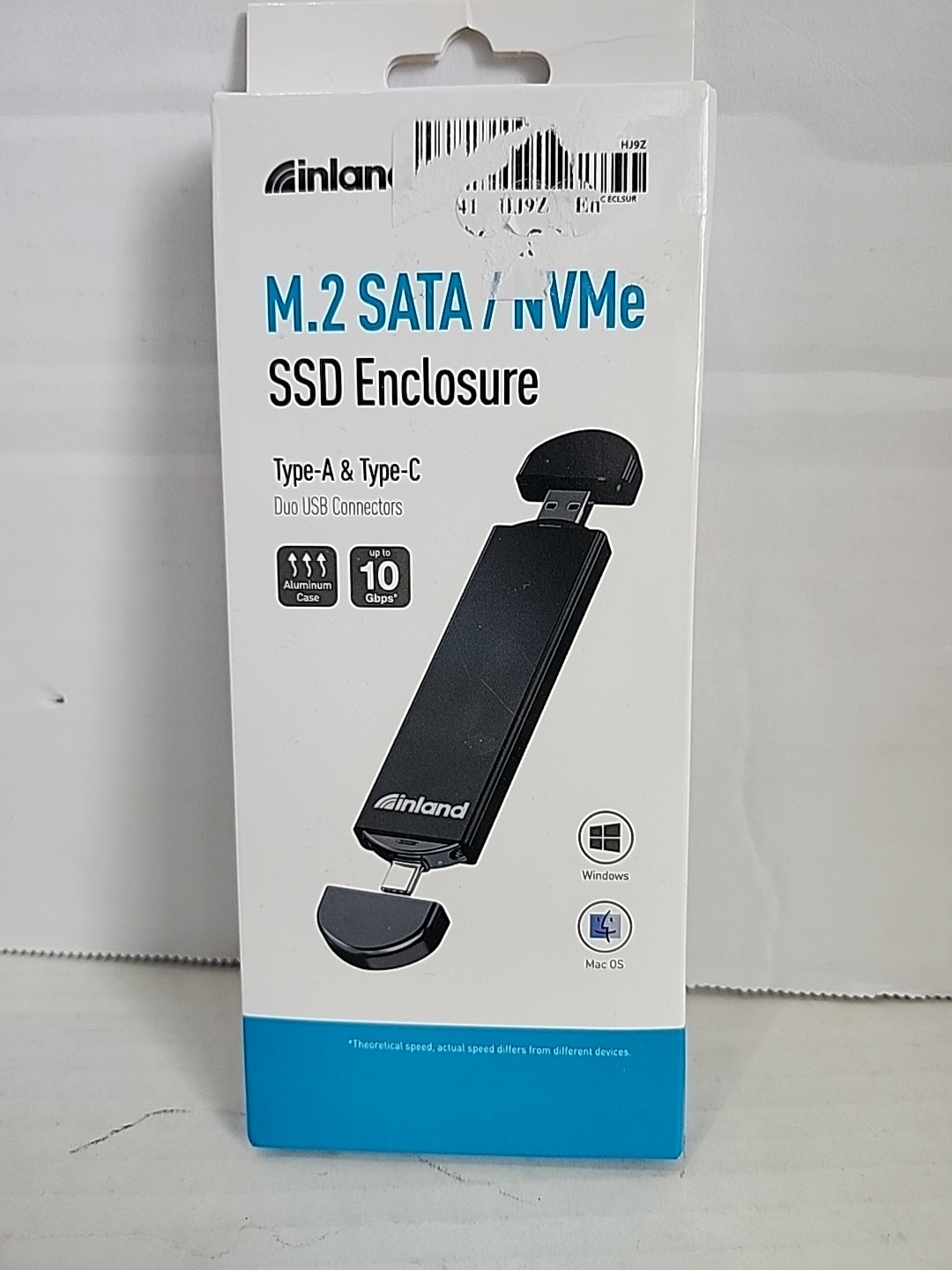 Inland PCIe M.2 NVMe SSD to USB-A and USB-C Dual Connector Enclosure