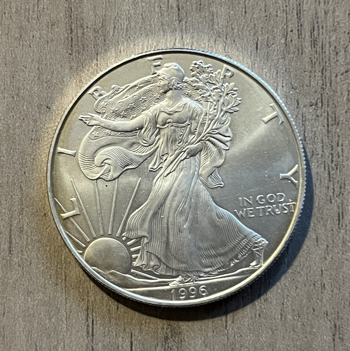 1996 AMERICAN SILVER EAGLE 1 OZ .999 FINE SILVER