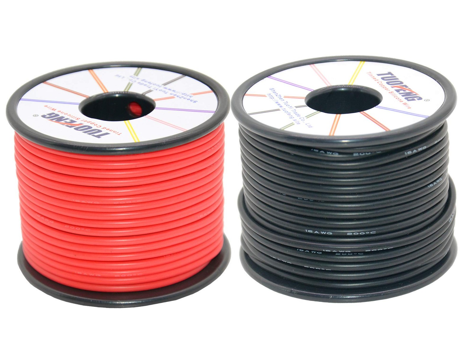 TUOFENG 16 AWG Silicone Electrical Wire, 82ft Black Red Hook Up Flexible